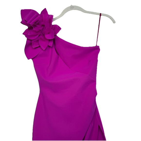Chiara Boni La Petite Robe Womens Dress Size 42 Fuchsia One Shoulder Floral